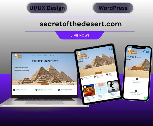 secretofthedesert.com تصميم موقع حجز الفنادق والرحلات السياحية (Secret of The Desert)